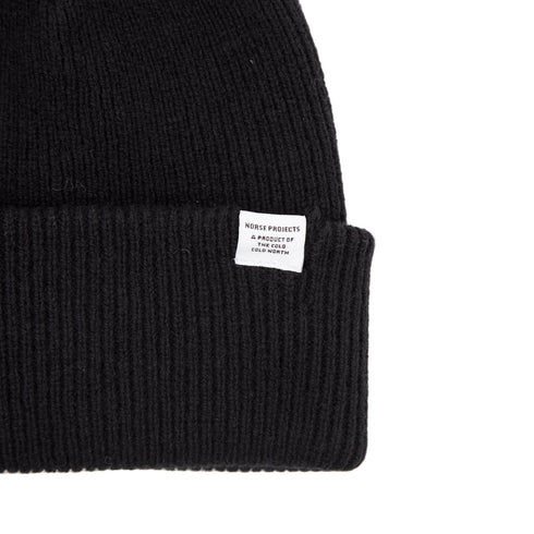 Norse Projects Merino Lambswool Beanie Black N95-05699999 Degli Uberti